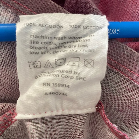 Seed to Style Women Purple & Pink Long Sleeve 100% Organic Cotton Blouse Size L - Picture 9 of 10